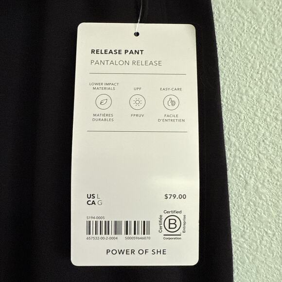 Athleta Release Pant Relaxed Fit Pockets Modal Stretch Black Womens L NWT - Picture 6 of 7